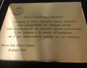 Al Dottor Sardella è stato conferito il premio "Leonardo per le eccellenze"